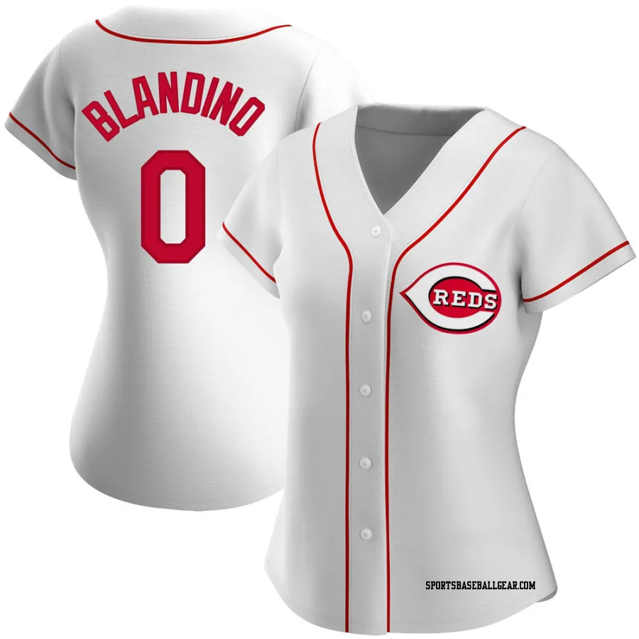 Alex Blandino Women's Cincinnati Reds White Replica Home Jersey
