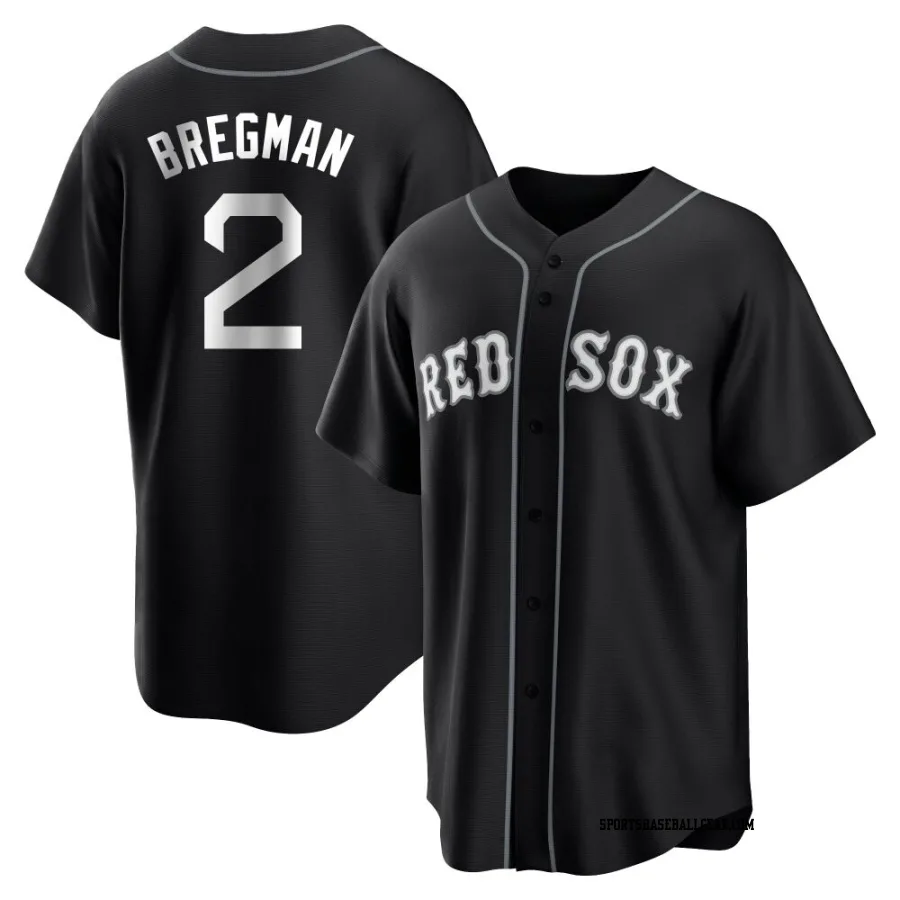 Alex Bregman Men's Boston Red Sox Black/White Replica Jersey