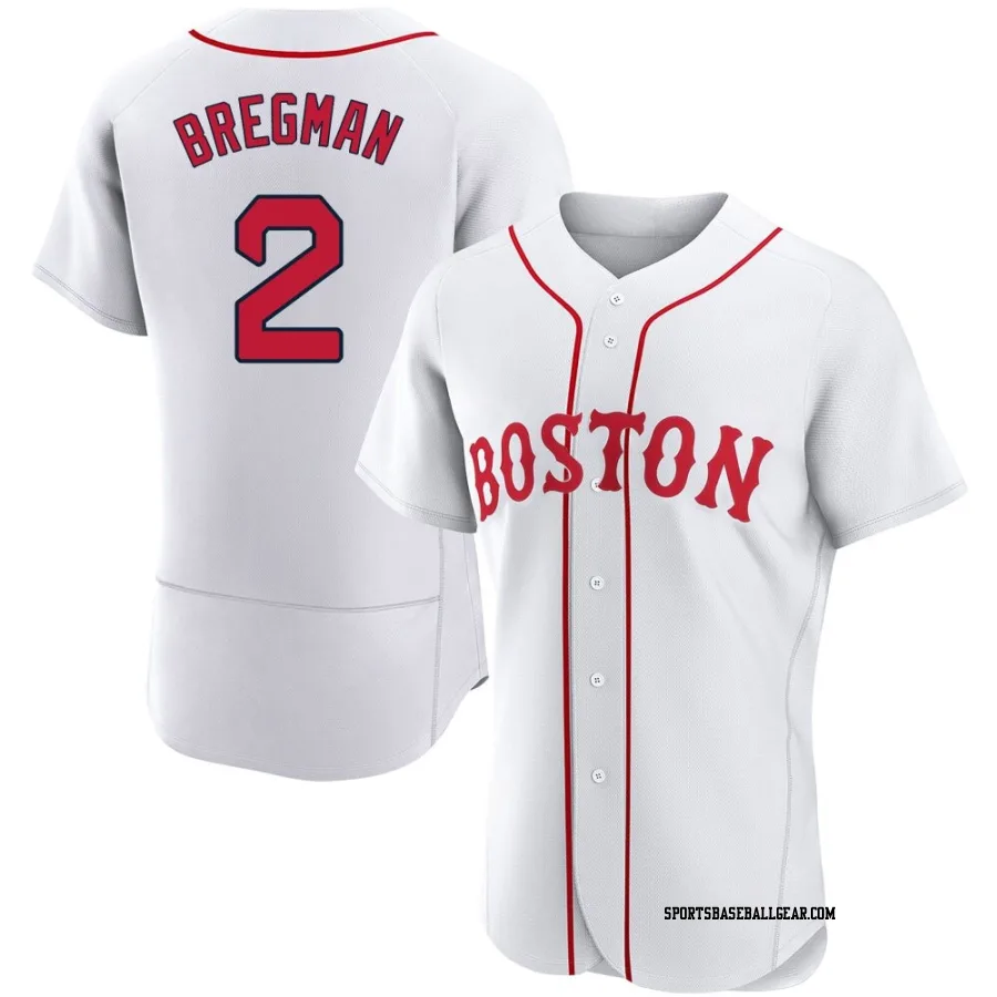 Alex Bregman Men's Boston Red Sox White Authentic 2021 Patriots' Day Jersey