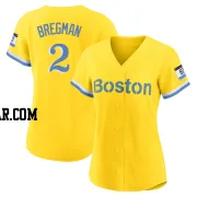 Alex Bregman Women's Boston Red Sox Gold/Light Authentic Blue 2021 City Connect Player Jersey