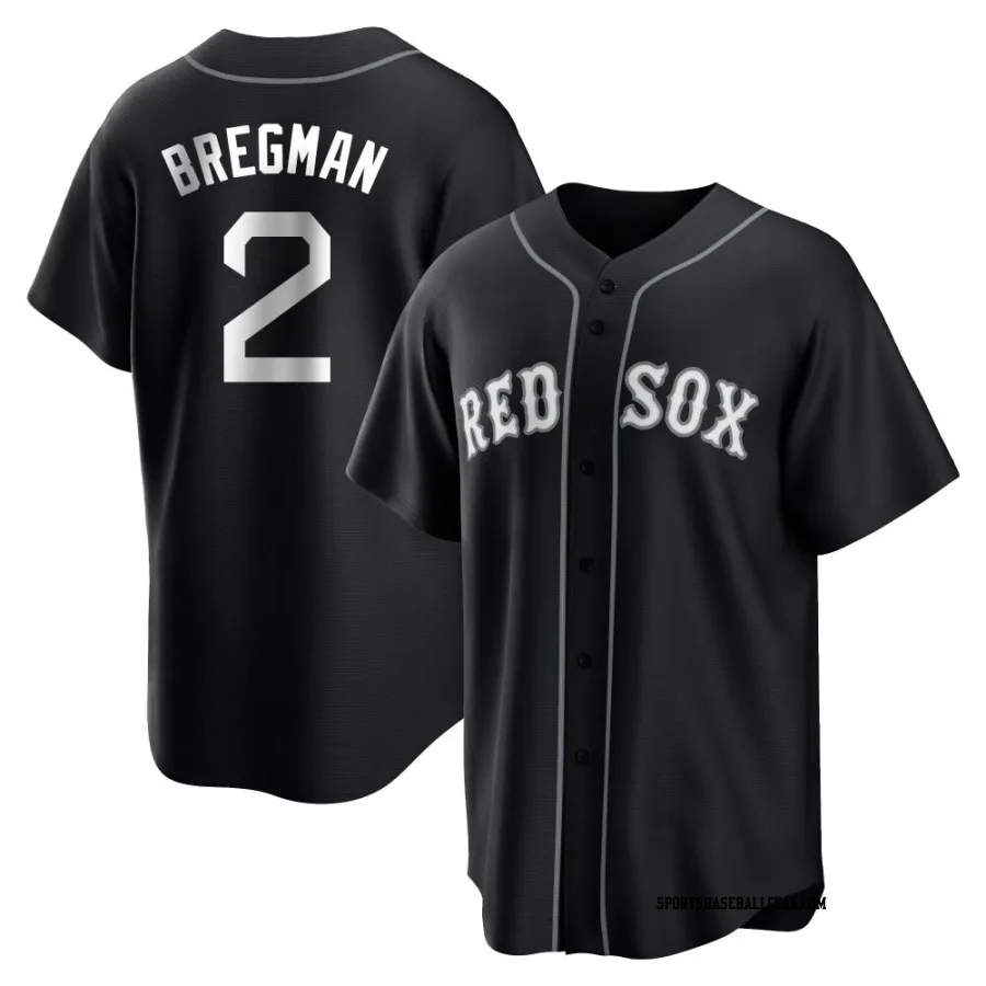 Alex Bregman Youth Boston Red Sox Black/White Replica Jersey