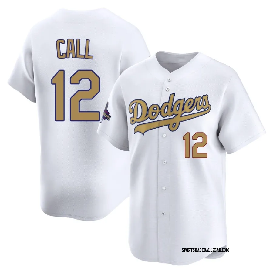 Alex Call Men's Los Angeles Dodgers Gold Limited White 2025 Collection Jersey