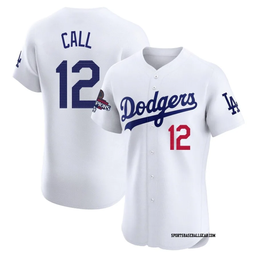 Alex Call Men's Los Angeles Dodgers White Elite Home World Series Champions Jersey