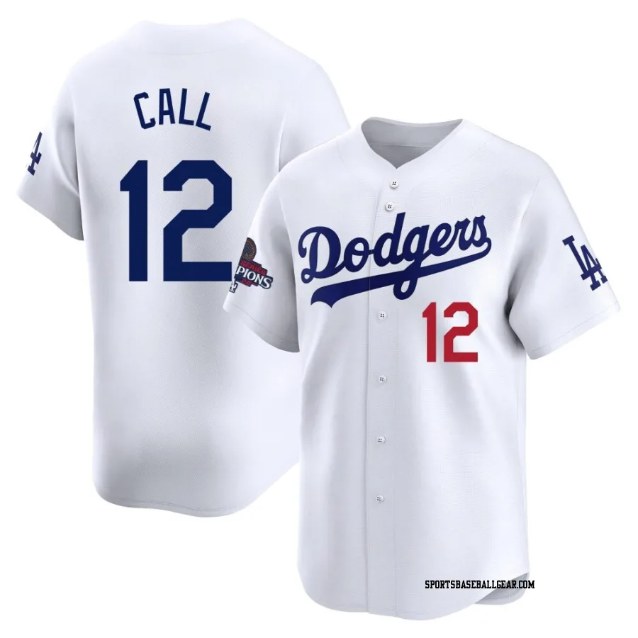 Alex Call Men's Los Angeles Dodgers White Limited Home 2024 World Series Champions Jersey