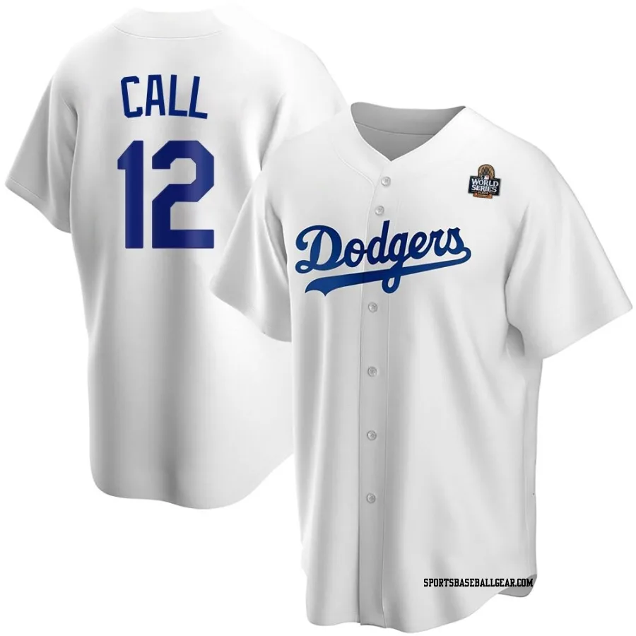 Alex Call Men's Los Angeles Dodgers White Replica Home 2024 World Series Jersey