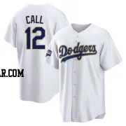 Alex Call Men's Los Angeles Dodgers White/Gold Replica 2021 Gold Program Player Jersey