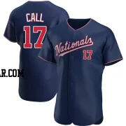 Alex Call Men's Washington Nationals Navy Authentic Alternate Jersey