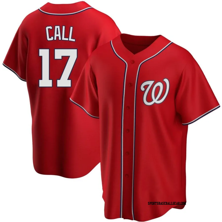 Alex Call Men's Washington Nationals Red Replica Alternate Jersey