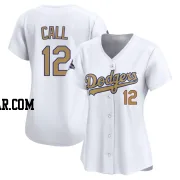 Alex Call Women's Los Angeles Dodgers Gold Limited White 2025 Collection Jersey