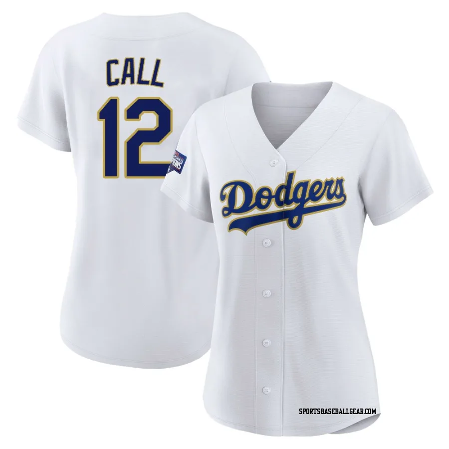 Alex Call Women's Los Angeles Dodgers White/Gold Authentic 2021 Gold Program Player Jersey