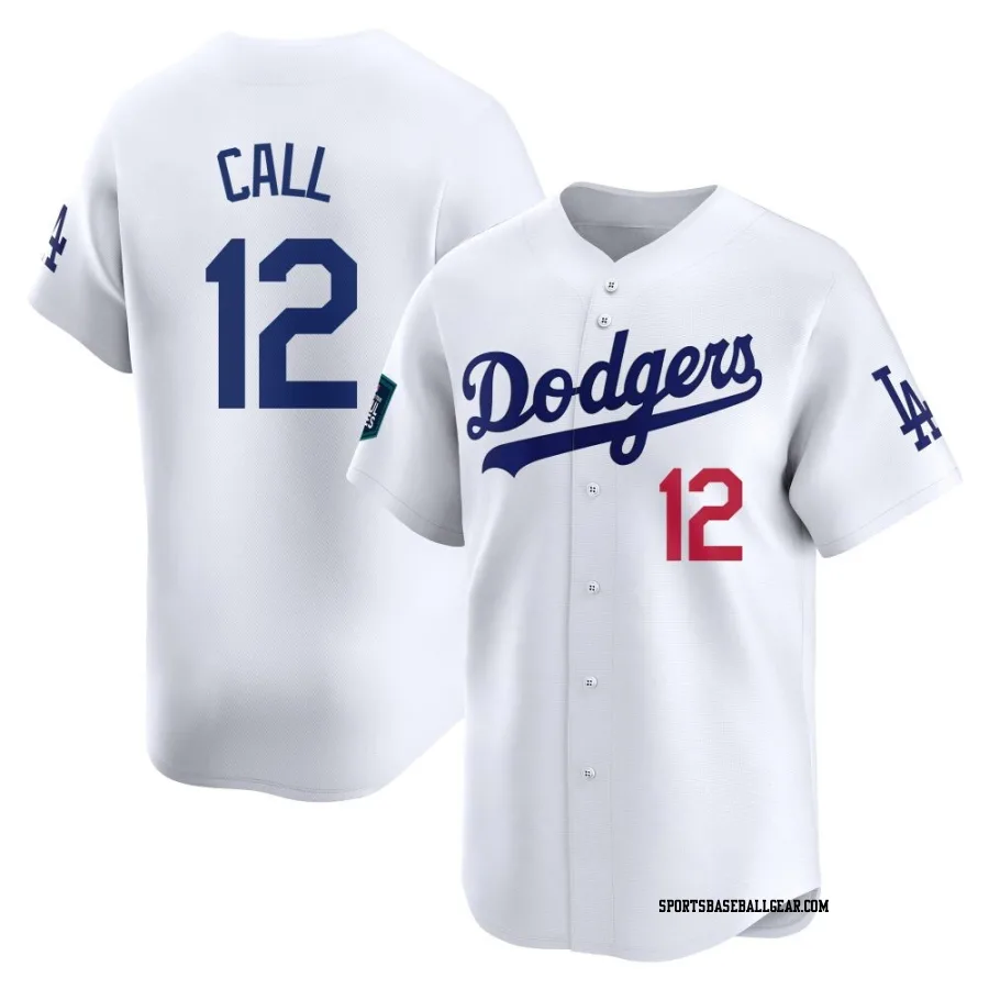 Alex Call Youth Los Angeles Dodgers White Limited 2024 World Tour Seoul Series Home Jersey