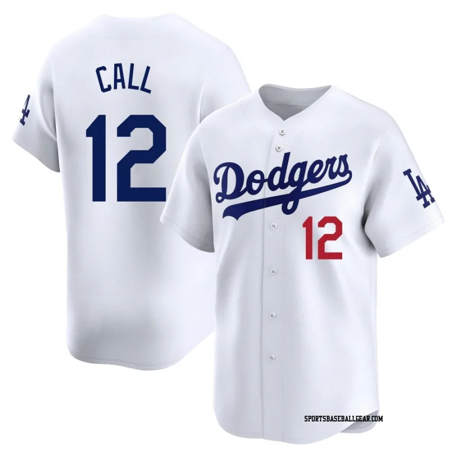 Alex Call Youth Los Angeles Dodgers White Limited Home Jersey