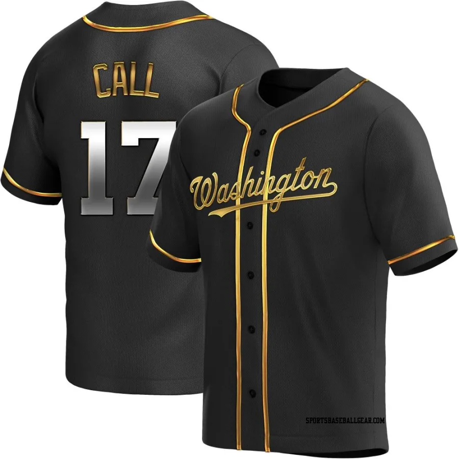 Alex Call Youth Washington Nationals Black Golden Replica Alternate Jersey