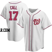 Alex Call Youth Washington Nationals White Replica Home Jersey