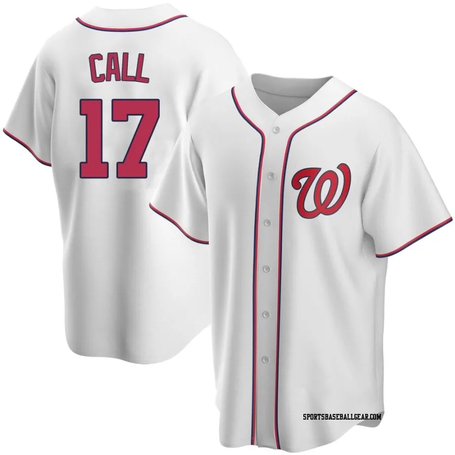 Alex Call Youth Washington Nationals White Replica Home Jersey