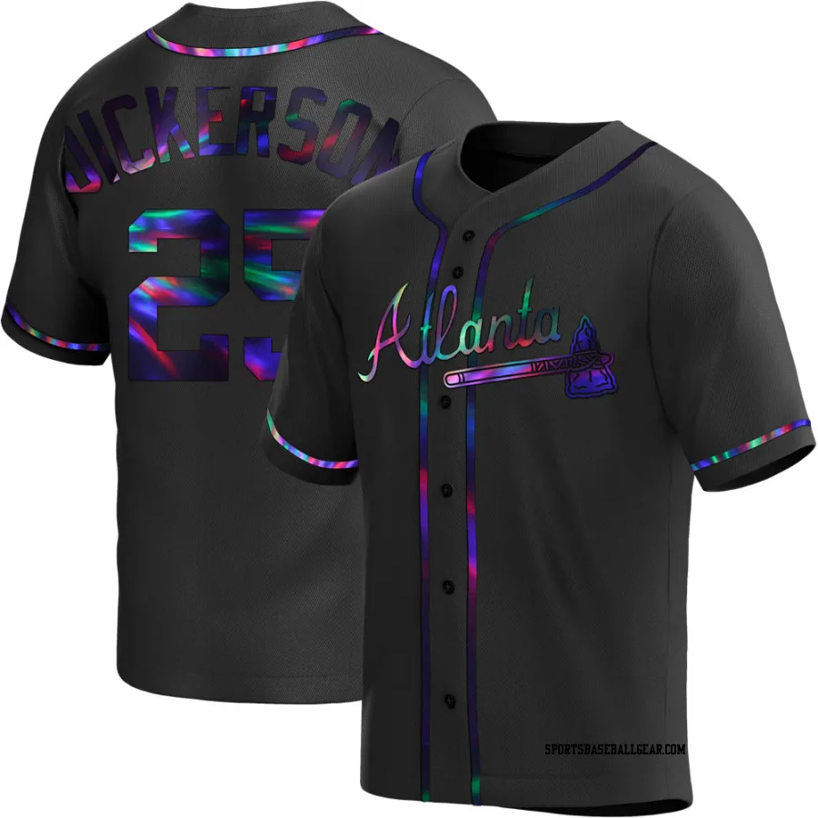 Alex Dickerson Men's Atlanta Braves Black Holographic Replica Alternate Jersey