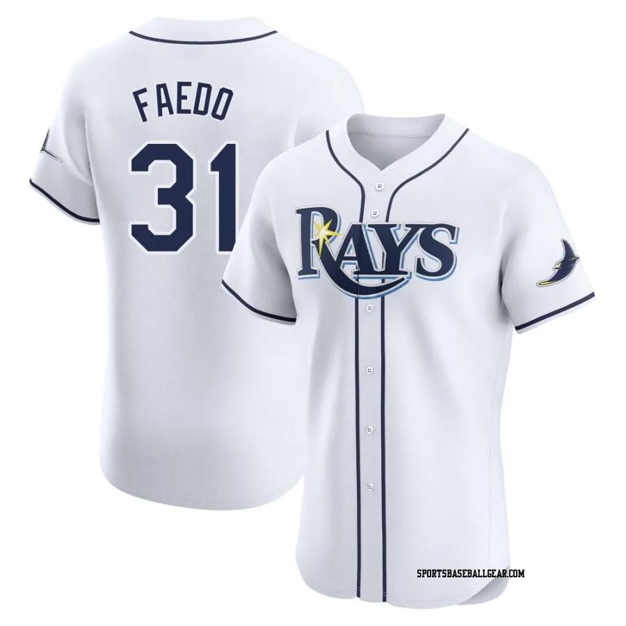 Alex Faedo Men's Tampa Bay Rays White Elite Home Jersey