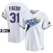 Alex Faedo Men's Tampa Bay Rays White Limited Throwback Cooperstown Jersey