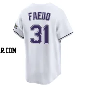 Alex Faedo Men's Tampa Bay Rays White Limited Throwback Cooperstown Jersey