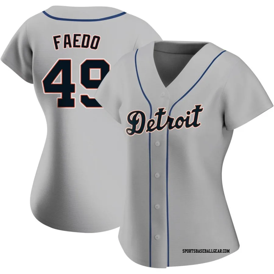 Alex Faedo Women's Detroit Tigers Gray Authentic Road Jersey