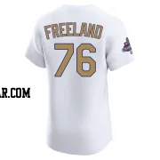 Alex Freeland Men's Los Angeles Dodgers Gold Elite White 2025 Collection Jersey