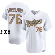 Alex Freeland Men's Los Angeles Dodgers Gold Limited White 2025 Collection Jersey