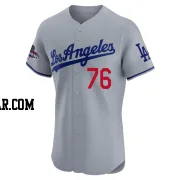 Alex Freeland Men's Los Angeles Dodgers Gray Elite Road World Series Champions Jersey