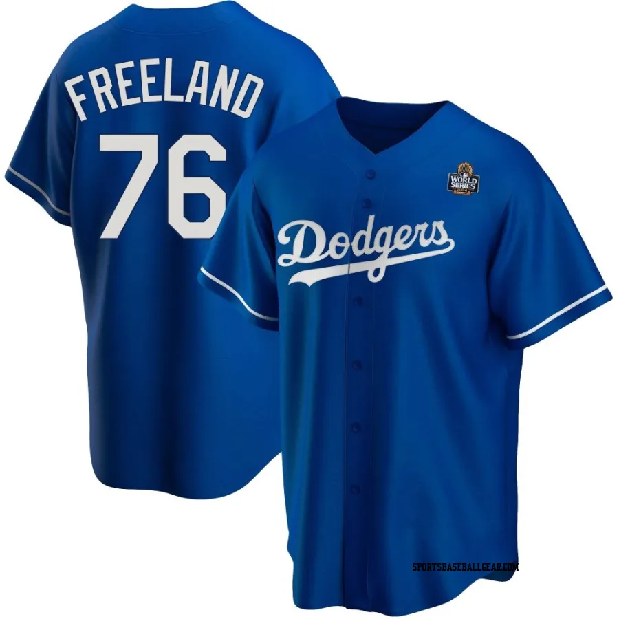 Alex Freeland Men's Los Angeles Dodgers Royal Replica Alternate 2024 World Series Jersey