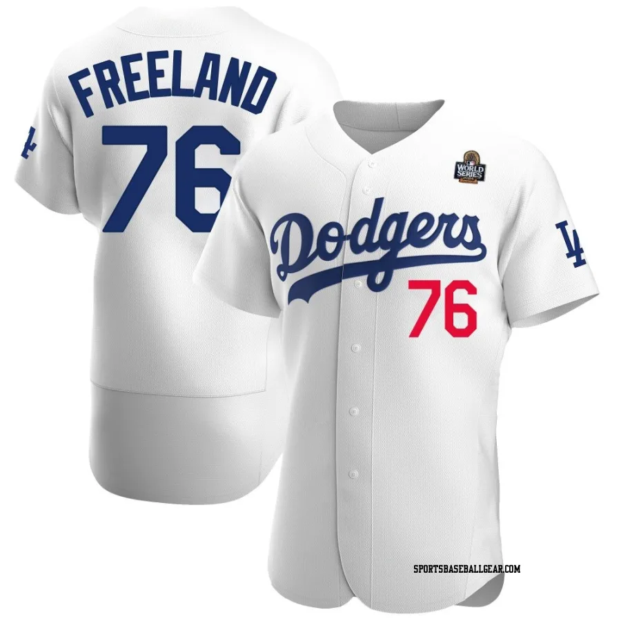 Alex Freeland Men's Los Angeles Dodgers White Authentic Home Official 2024 World Series Jersey