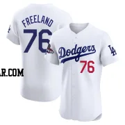 Alex Freeland Men's Los Angeles Dodgers White Elite Home World Series Champions Jersey