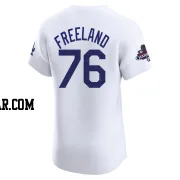 Alex Freeland Men's Los Angeles Dodgers White Elite Home World Series Champions Jersey