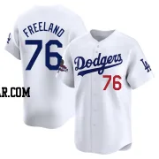 Alex Freeland Men's Los Angeles Dodgers White Limited Home 2024 World Series Champions Jersey
