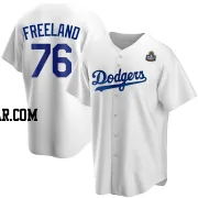Alex Freeland Men's Los Angeles Dodgers White Replica Home 2024 World Series Jersey