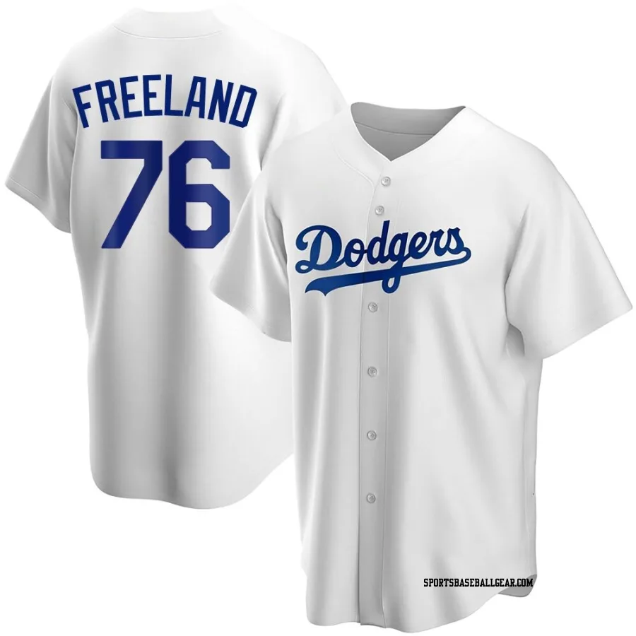 Alex Freeland Men's Los Angeles Dodgers White Replica Home Jersey