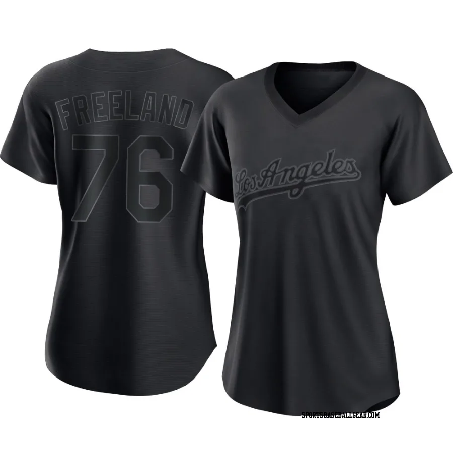 Alex Freeland Women's Los Angeles Dodgers Black Authentic Pitch Fashion Jersey