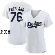 Alex Freeland Women's Los Angeles Dodgers White/Gold Authentic 2021 Gold Program Player Jersey