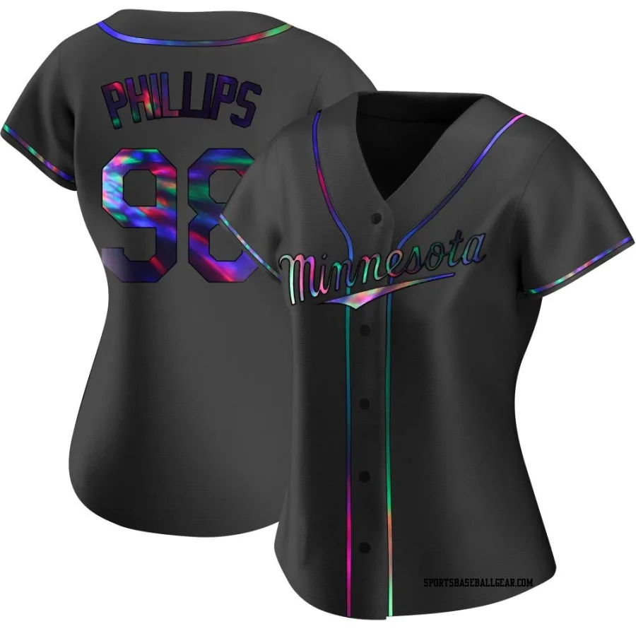 Alex Phillips Women's Minnesota Twins Black Holographic Replica Alternate Jersey
