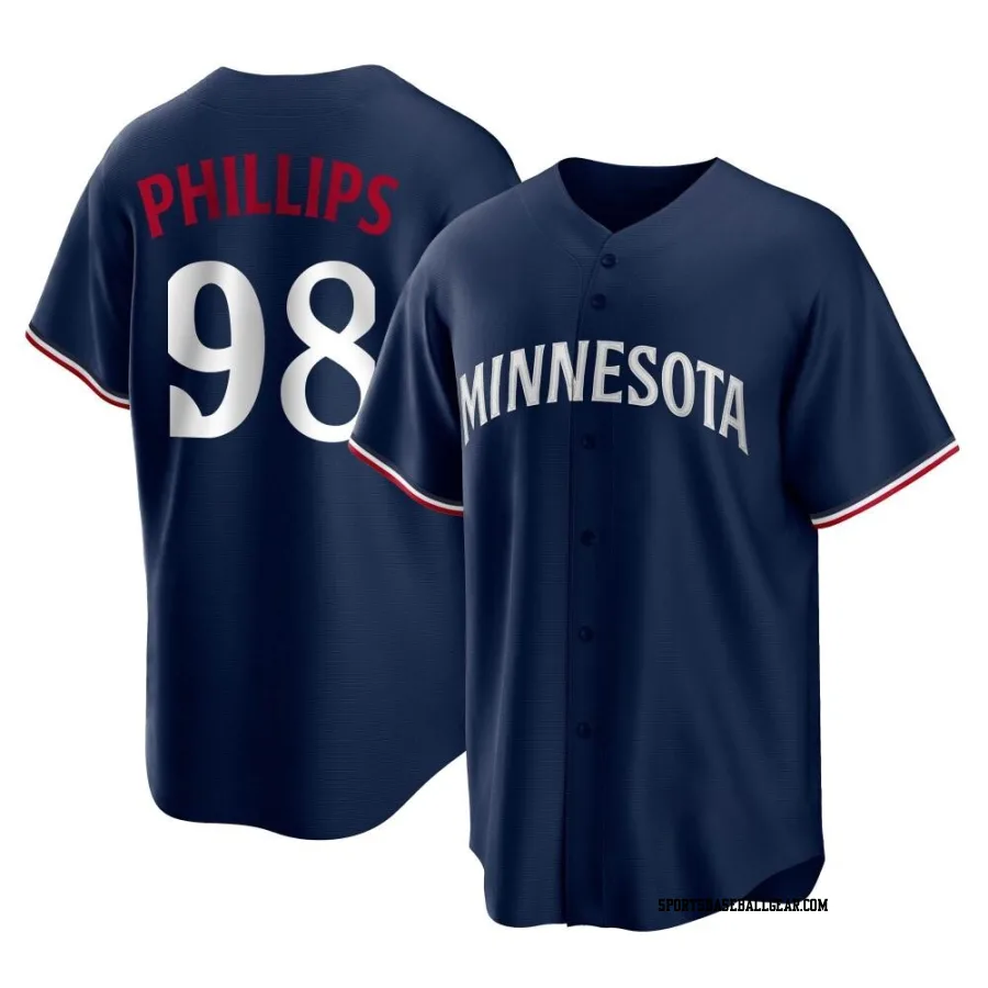 Alex Phillips Youth Minnesota Twins Navy Replica Alternate Jersey