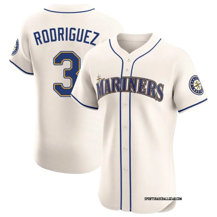 Alex Rodriguez Men's Seattle Mariners Cream Elite Alternate Jersey