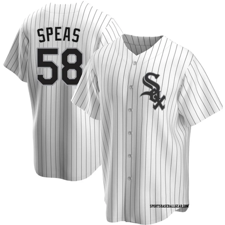 Alex Speas Youth Chicago White Sox White Replica Home Jersey