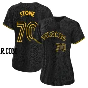 Alex Stone Women's Toronto Blue Jays Black Replica Snake Skin City Jersey