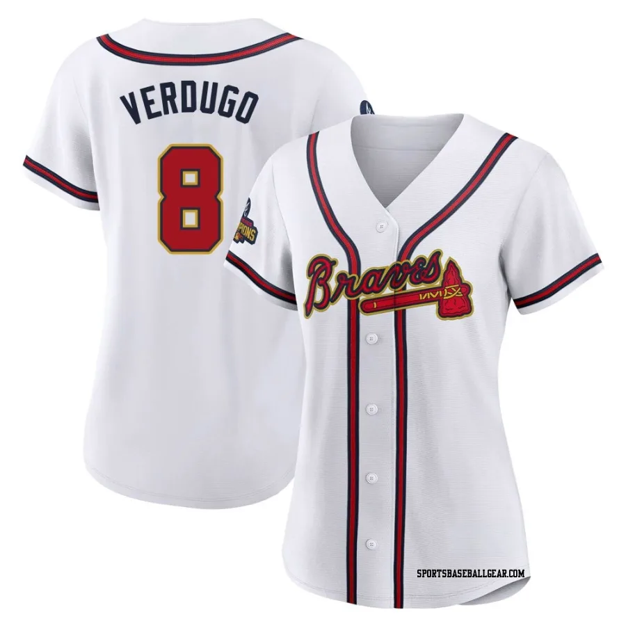Alex Verdugo Women's Atlanta Braves Gold Replica White 2022 Program Jersey