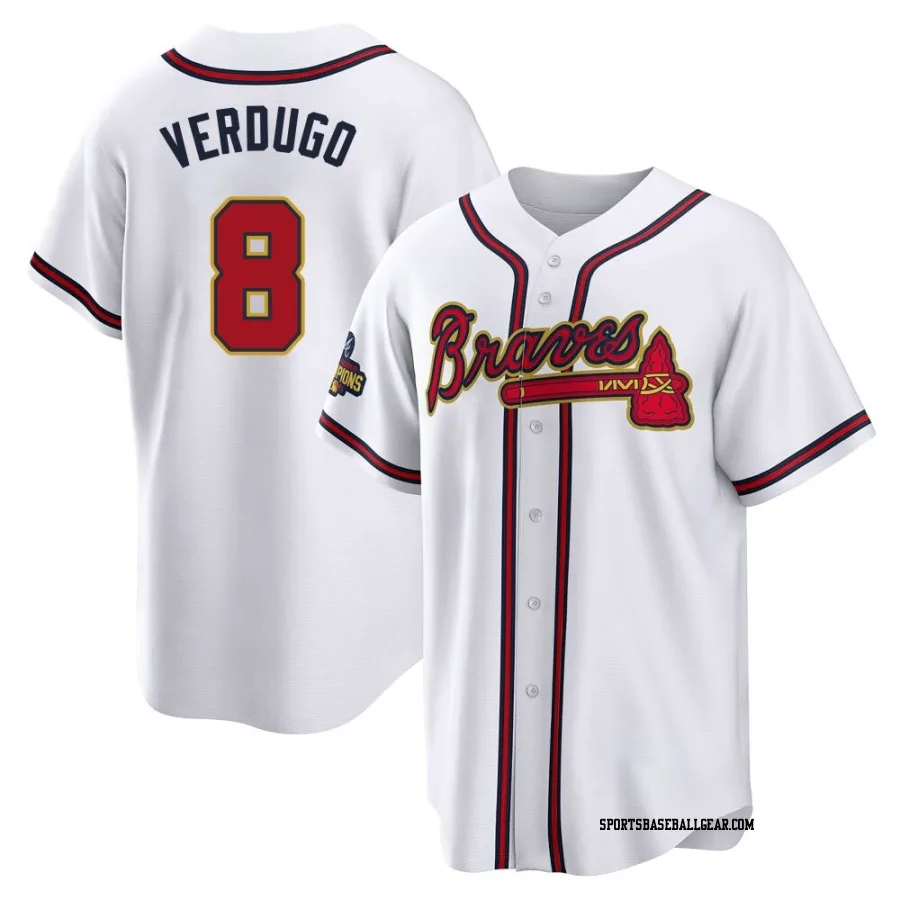 Alex Verdugo Youth Atlanta Braves Gold Replica White 2022 Program Jersey