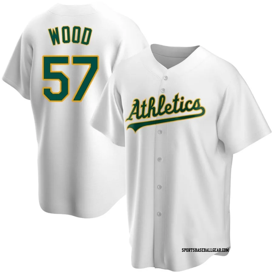 Alex Wood Men's Oakland Athletics White Replica Home Jersey