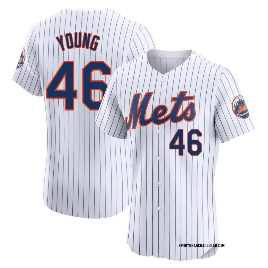 Alex Young Men's New York Mets White Elite Home Jersey