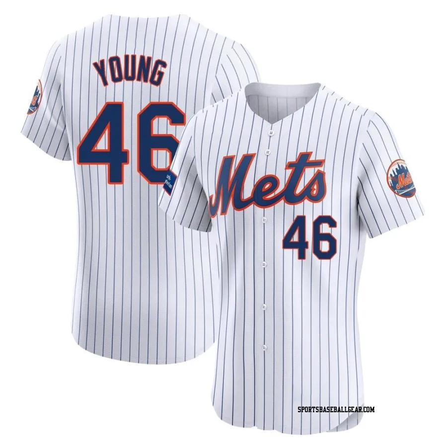 Alex Young Men's New York Mets White Elite Home Patch Jersey