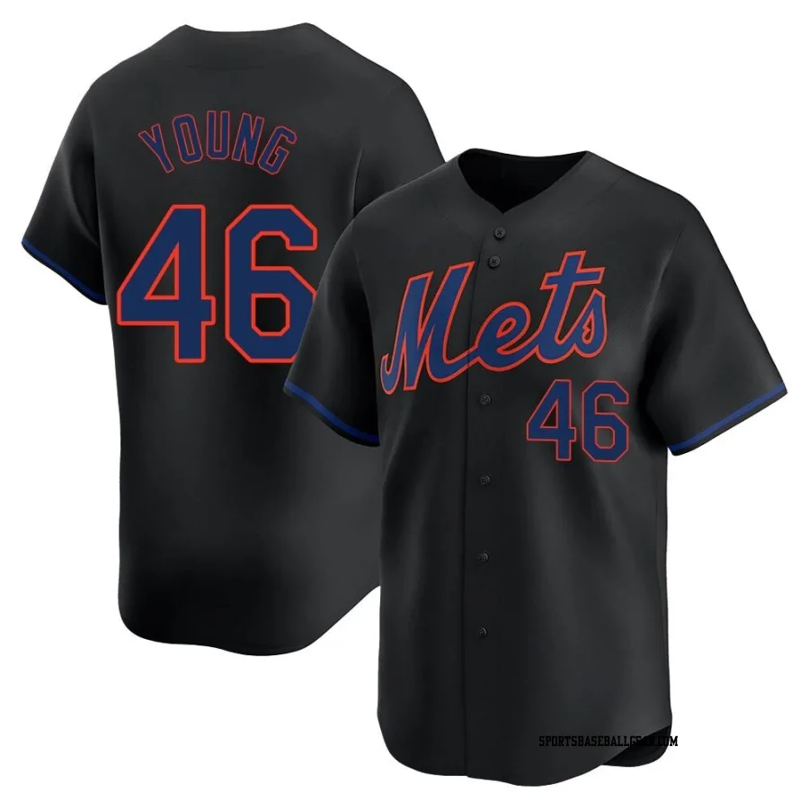Alex Young Youth New York Mets Black Limited Alternate Jersey