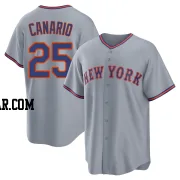 Alexander Canario Men's New York Mets Gray Replica Away 2.0 Jersey