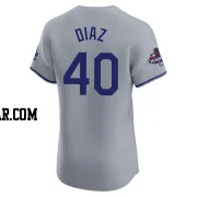 Alexis Diaz Men's Los Angeles Dodgers Gray Elite Road World Series Champions Jersey