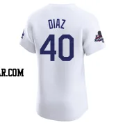 Alexis Diaz Men's Los Angeles Dodgers White Elite Home World Series Champions Jersey